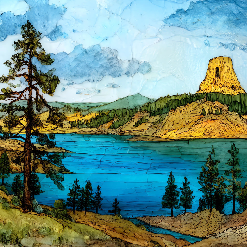 Keyhole Reservoir along the — ceramic art tile