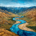 the Noatak River braided valley in — ceramic art tile