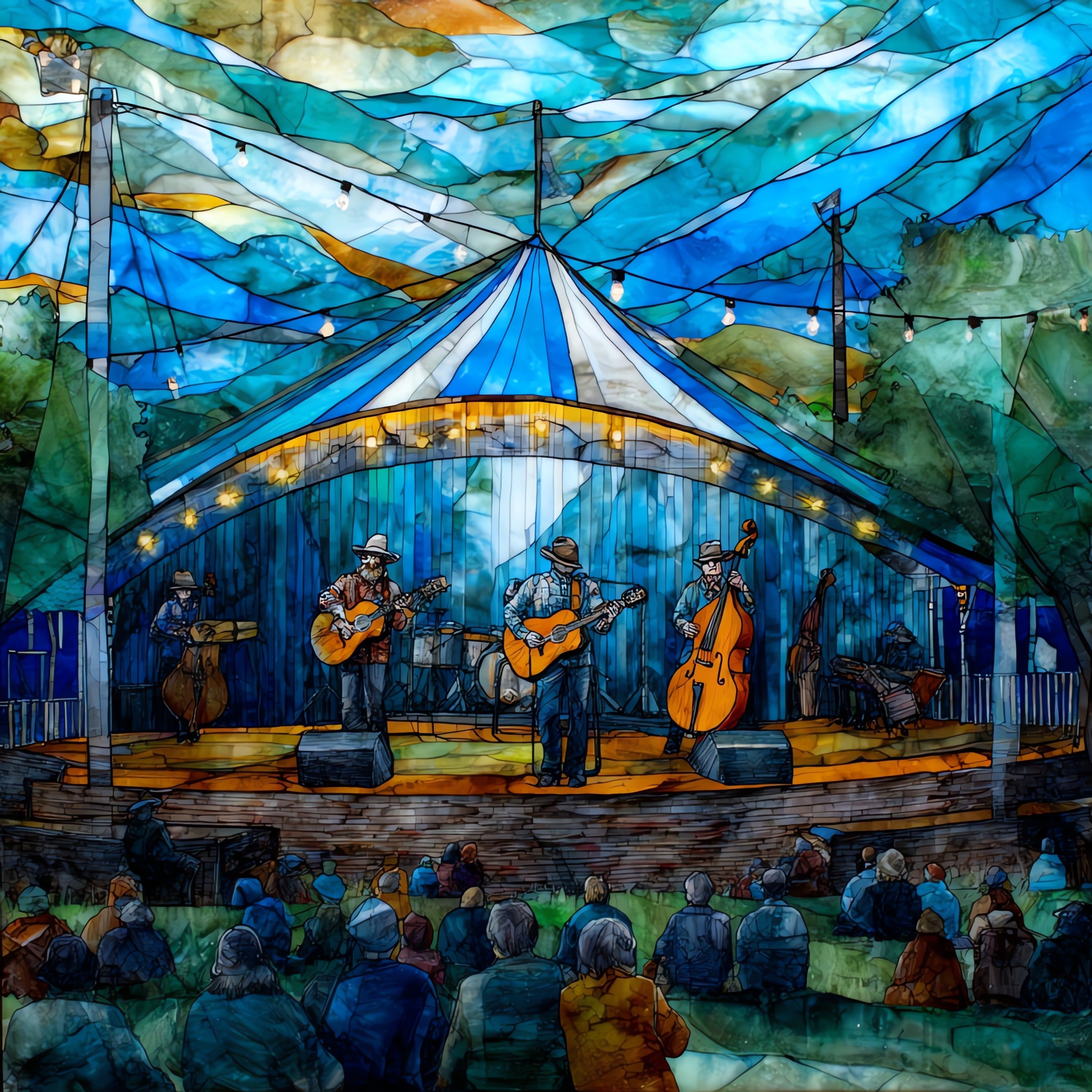 the Galax Old Fiddlers Convention — ceramic art tile