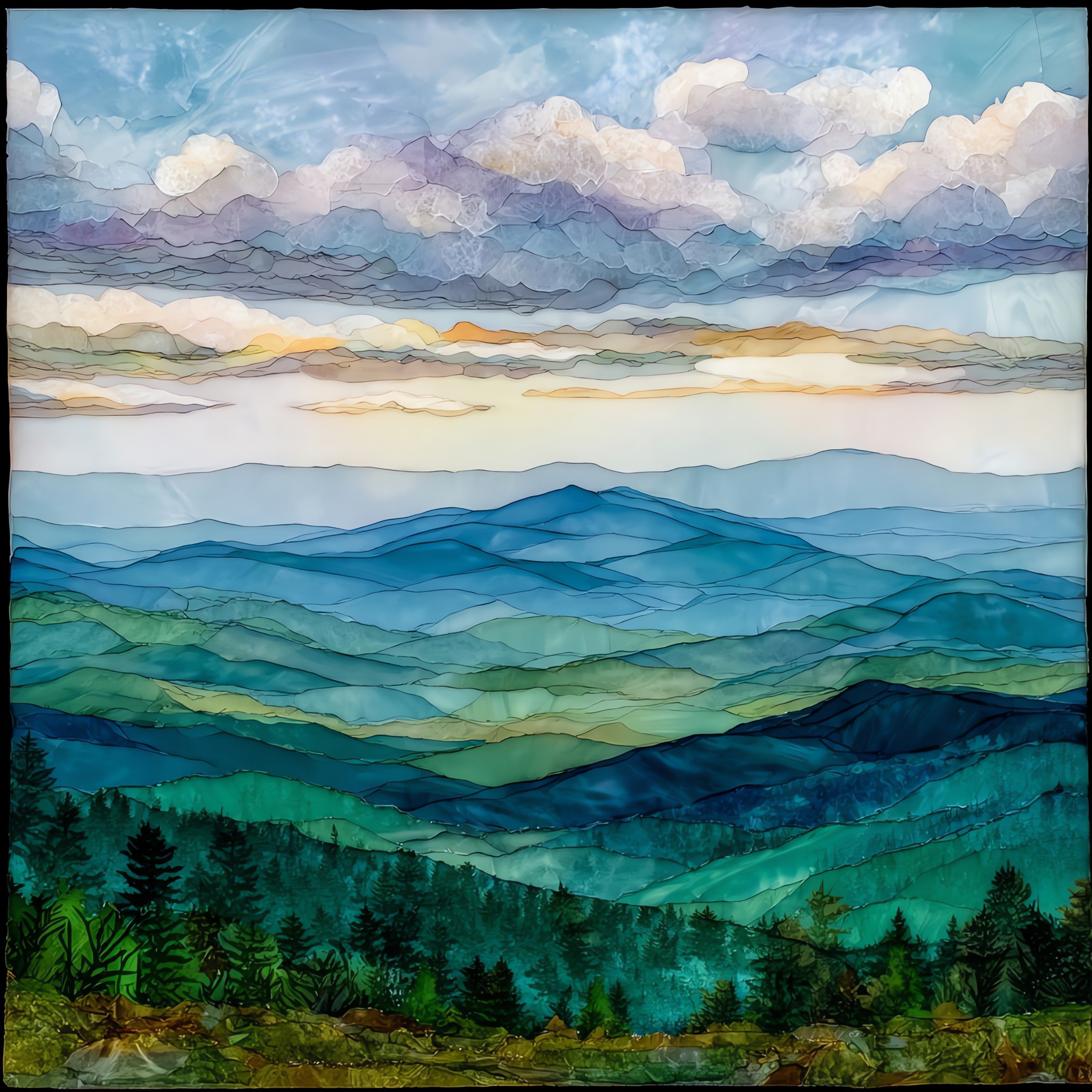 the Hogback Mountain 100 — ceramic art tile