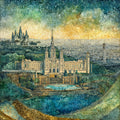 Montjuic Castle Overlooking the Harbor — ceramic art tile