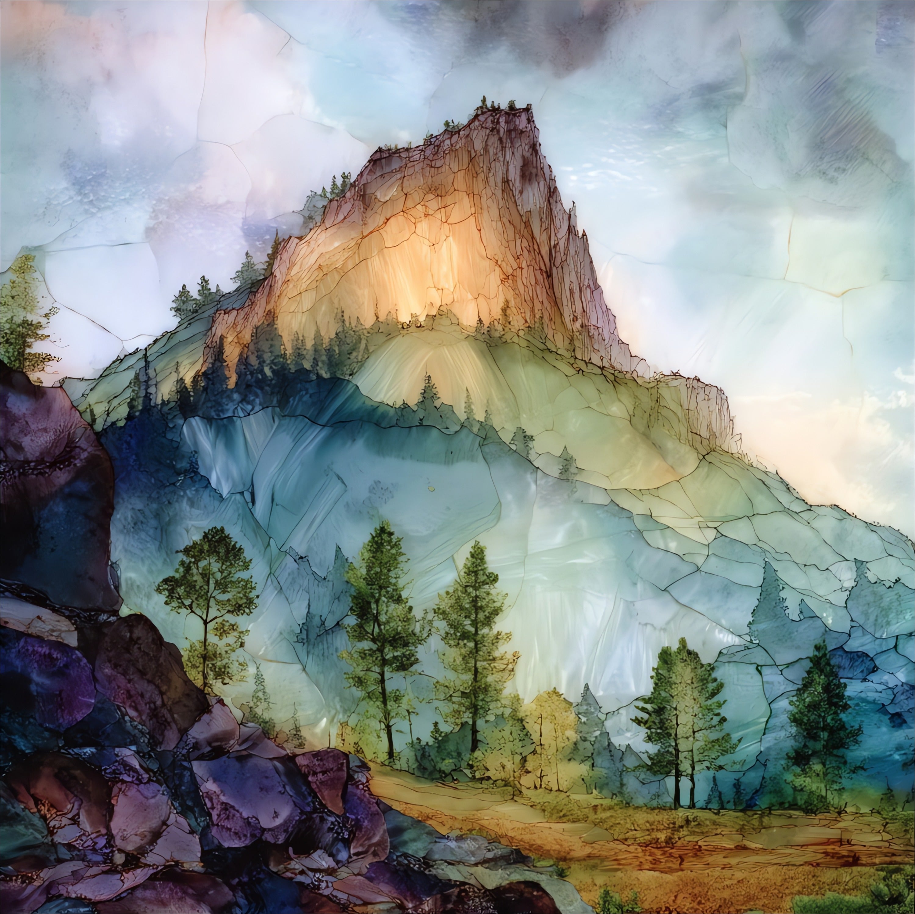 Hermit's Peak — ceramic art tile