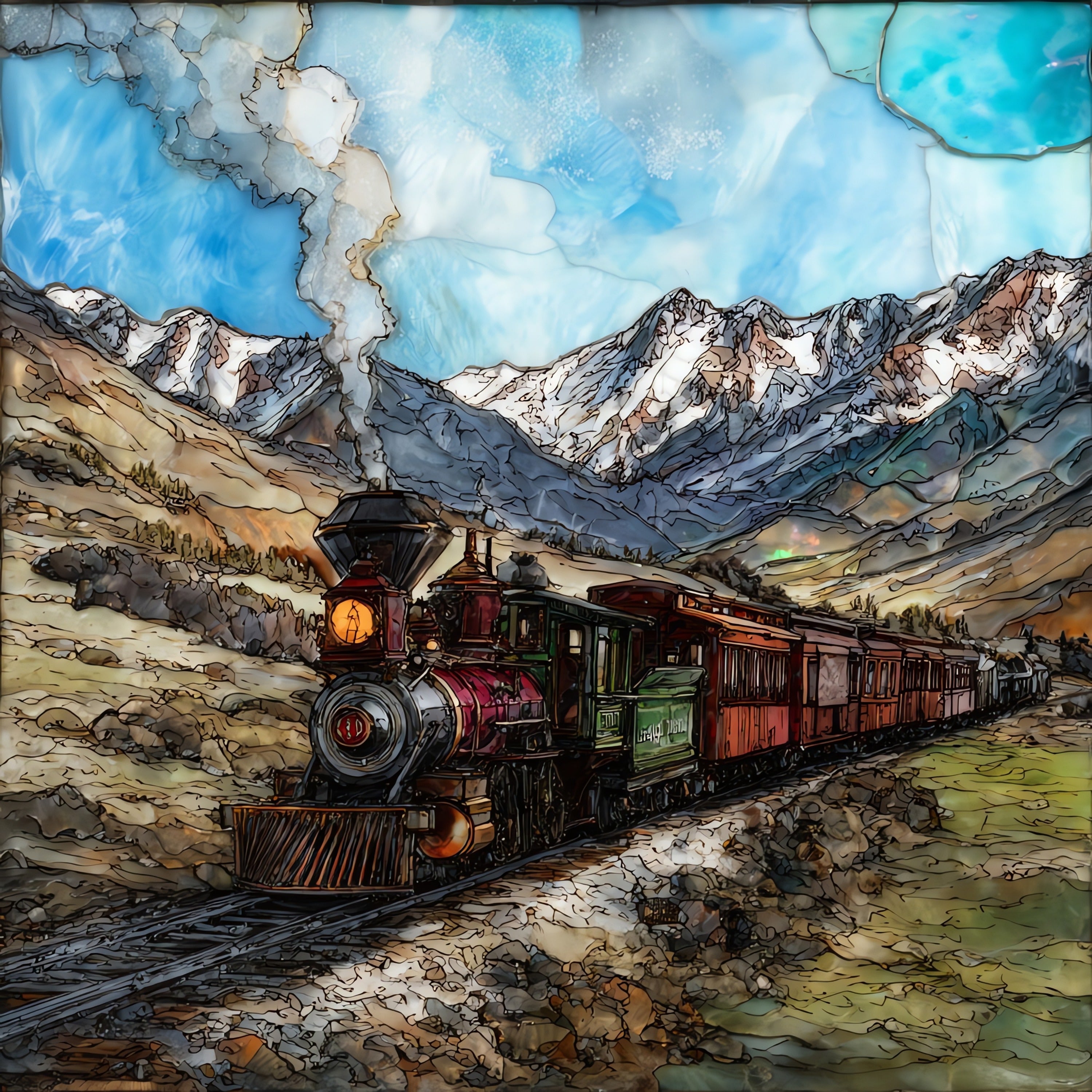 Leadville C&S at French Gulch Sawatch Range — ceramic art tile