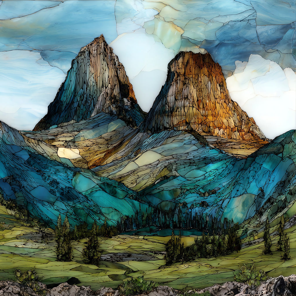 Pilot Peak and Index Peak — ceramic art tile