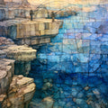 anglers standing on high — ceramic art tile