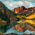 Maroon Lake reflection Elk Range — ceramic art tile