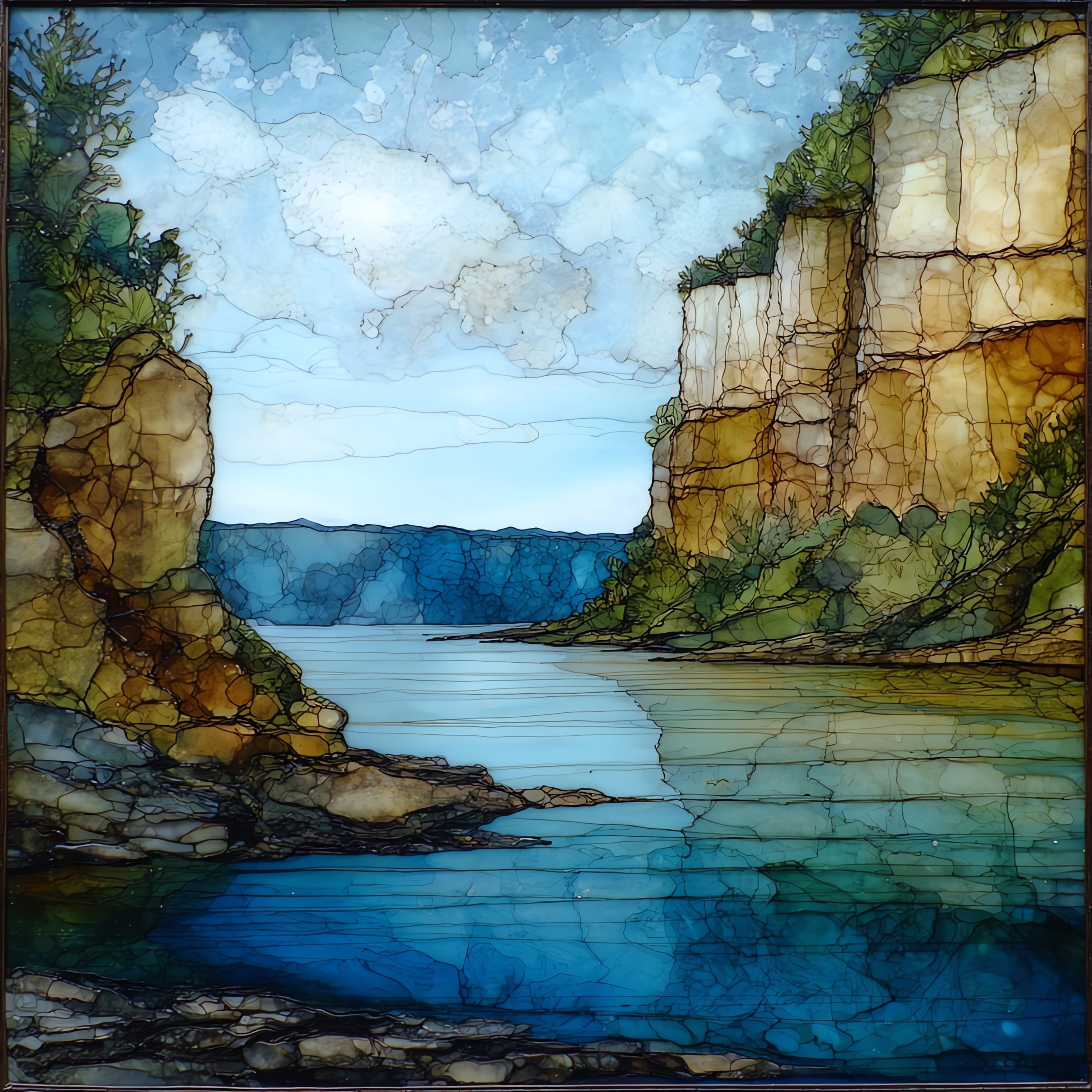 the Mississippi River — ceramic art tile