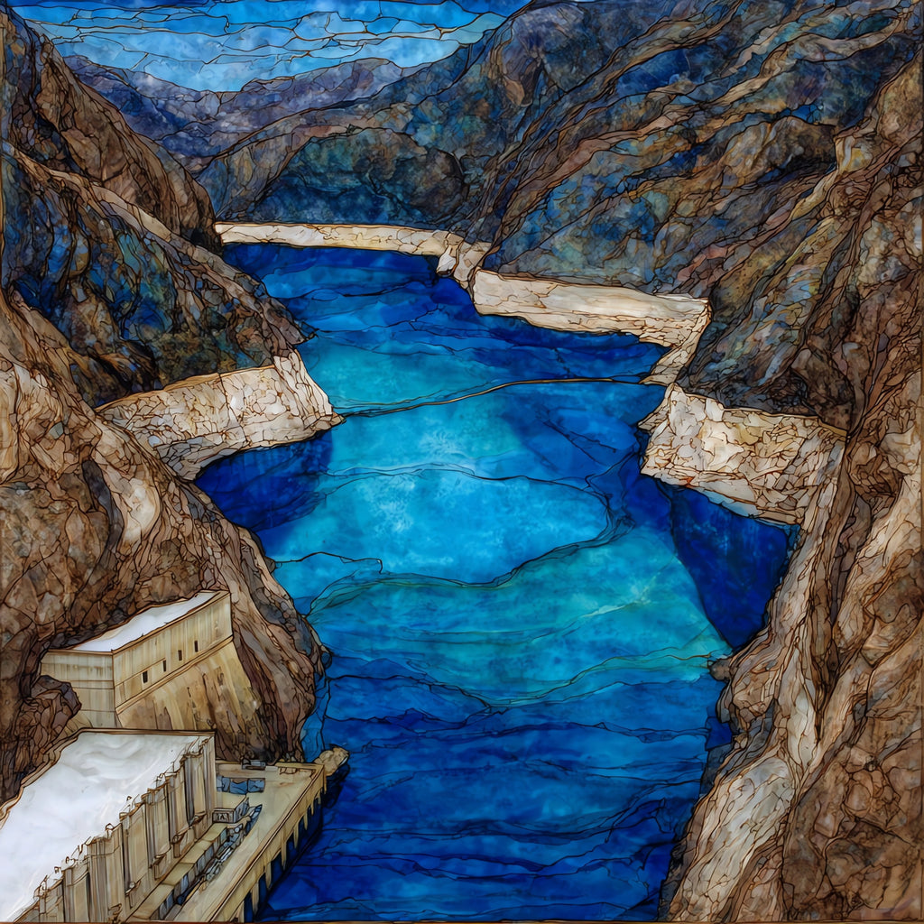 the Lake Mead Hoover Dam overlook — ceramic art tile