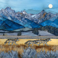a gray wolf pack — ceramic art tile