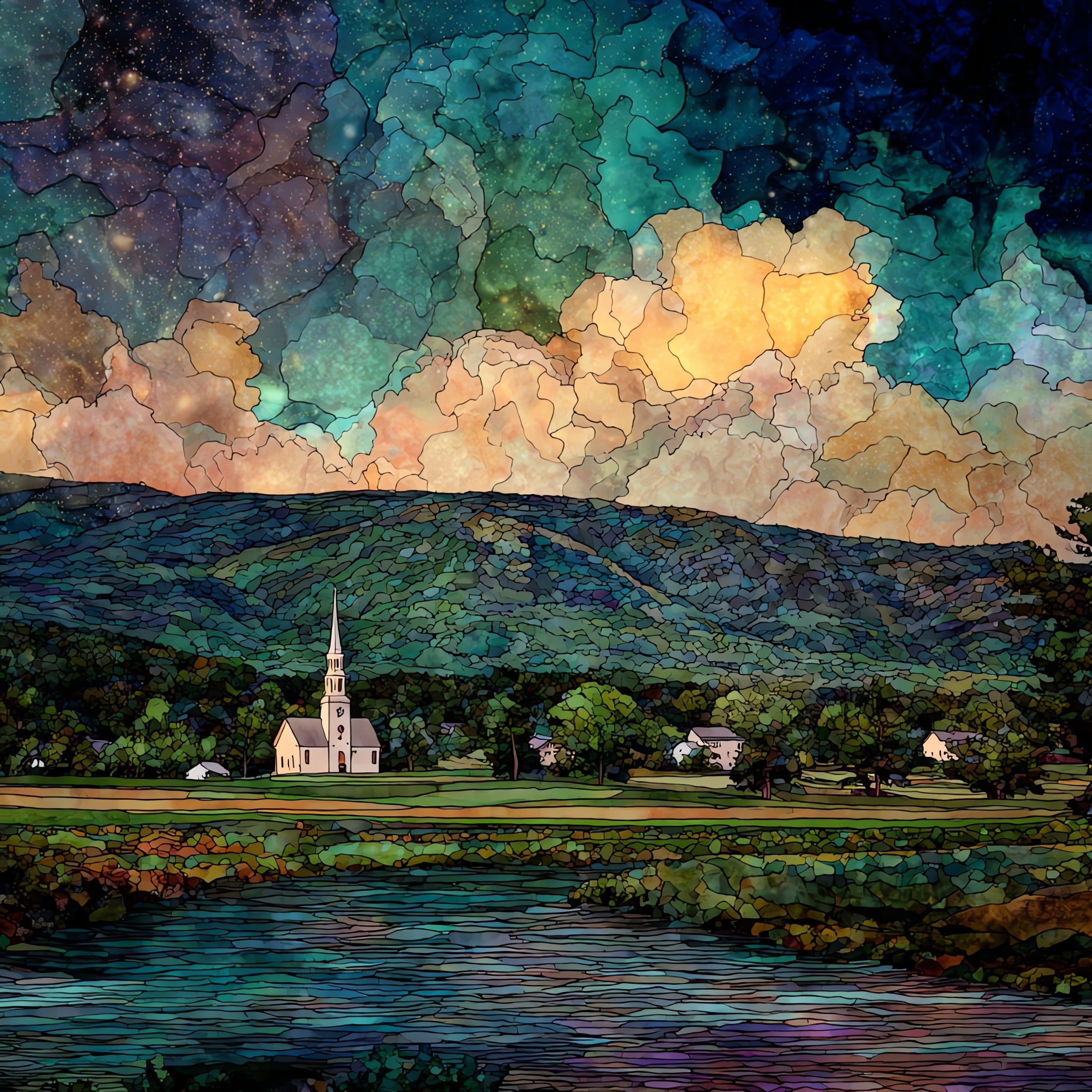 Mount Equinox — ceramic art tile