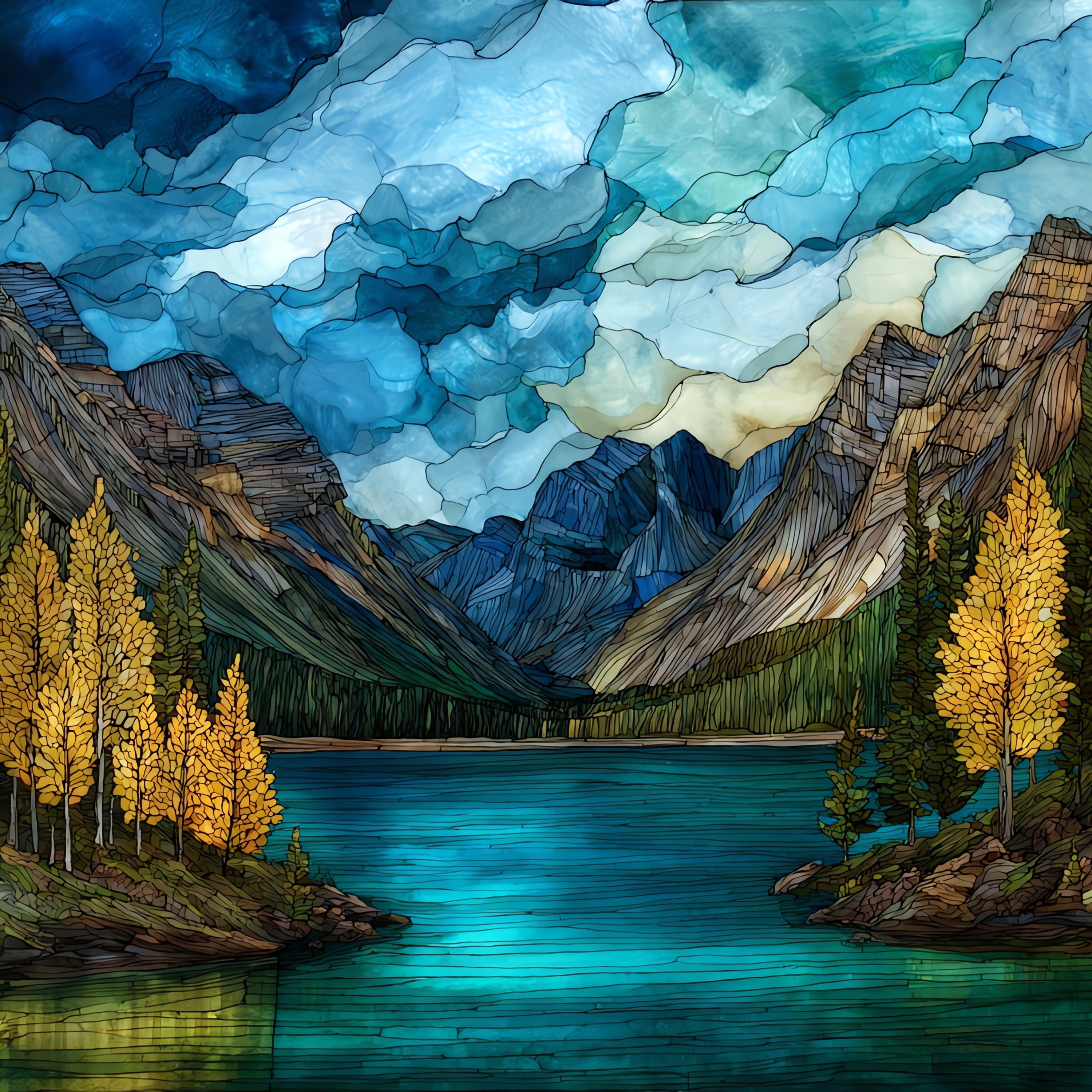 Phelps Lake — ceramic art tile