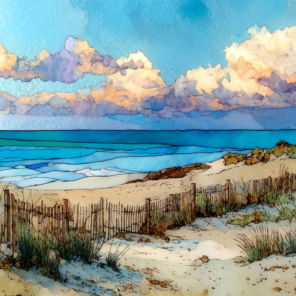 Misquamicut Beach — ceramic art tile