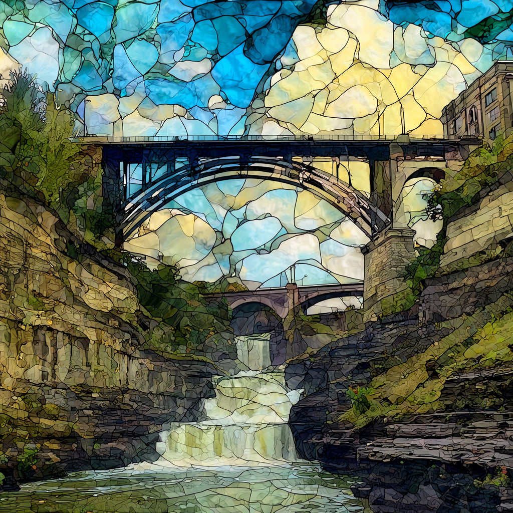 the Genesee River High Falls in — ceramic art tile