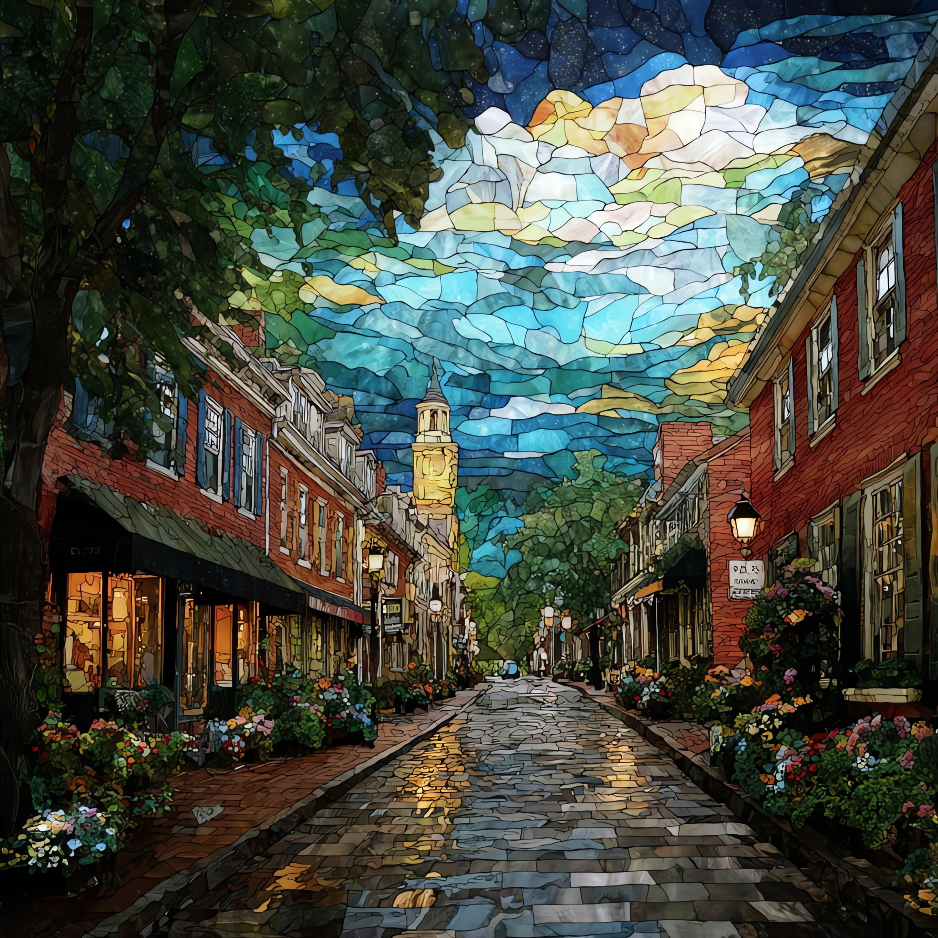 Old Town Alexandria King Street in — ceramic art tile