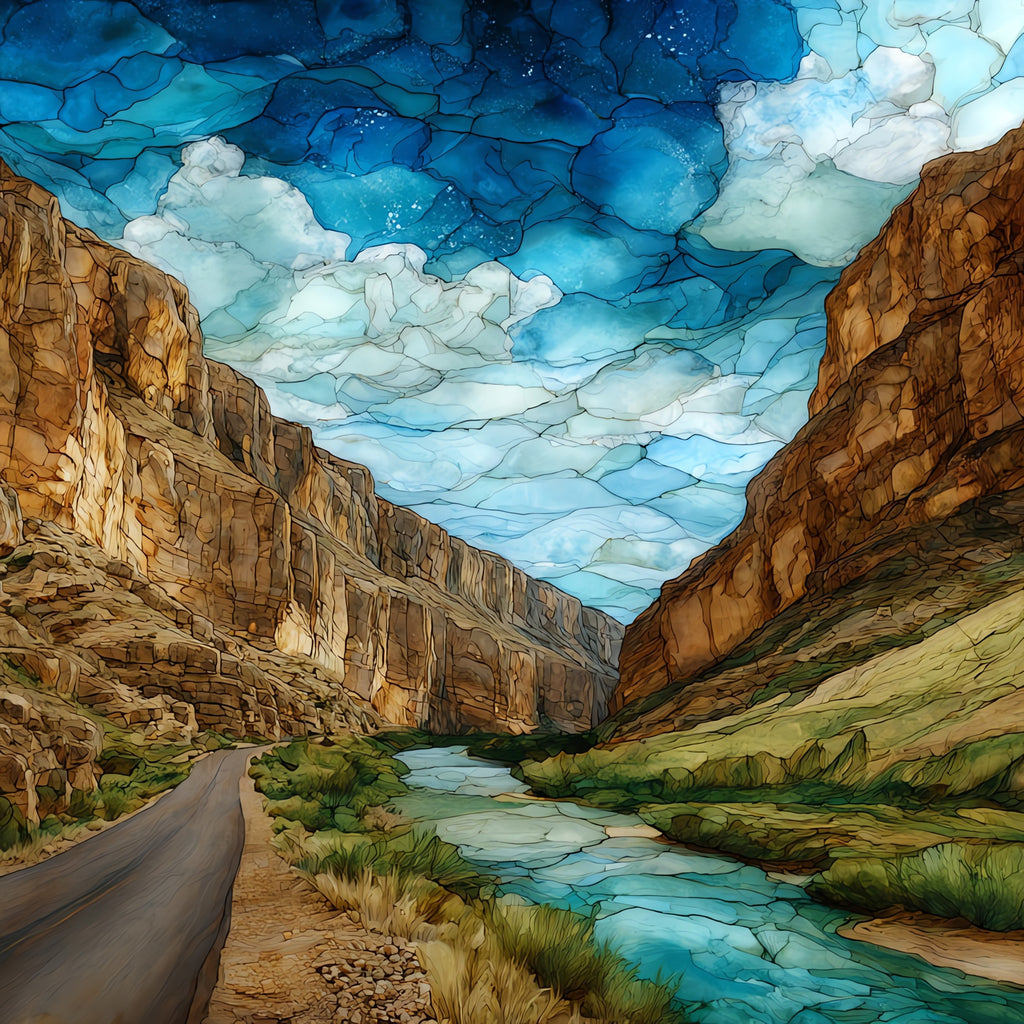 Big Bend Window View Chisos Basin — ceramic art tile