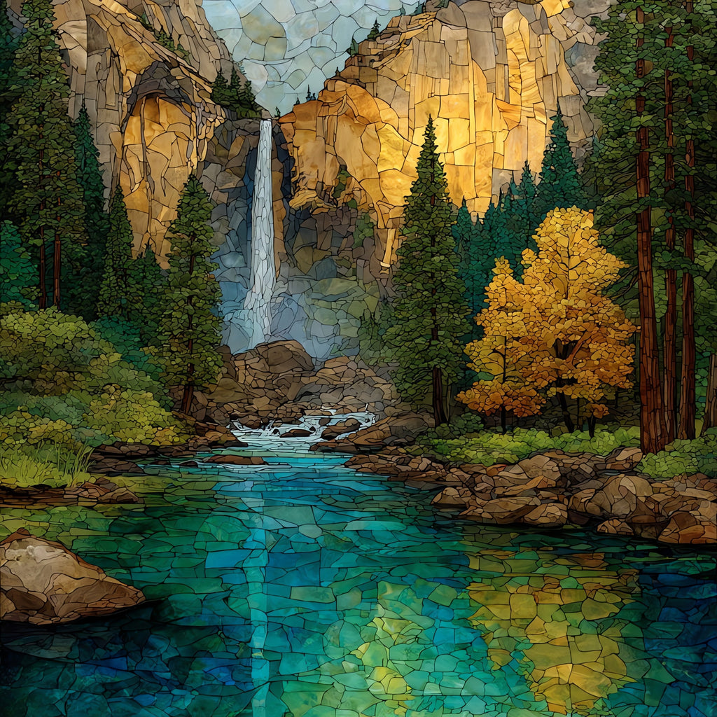the Lower Yosemite Fall — ceramic art tile