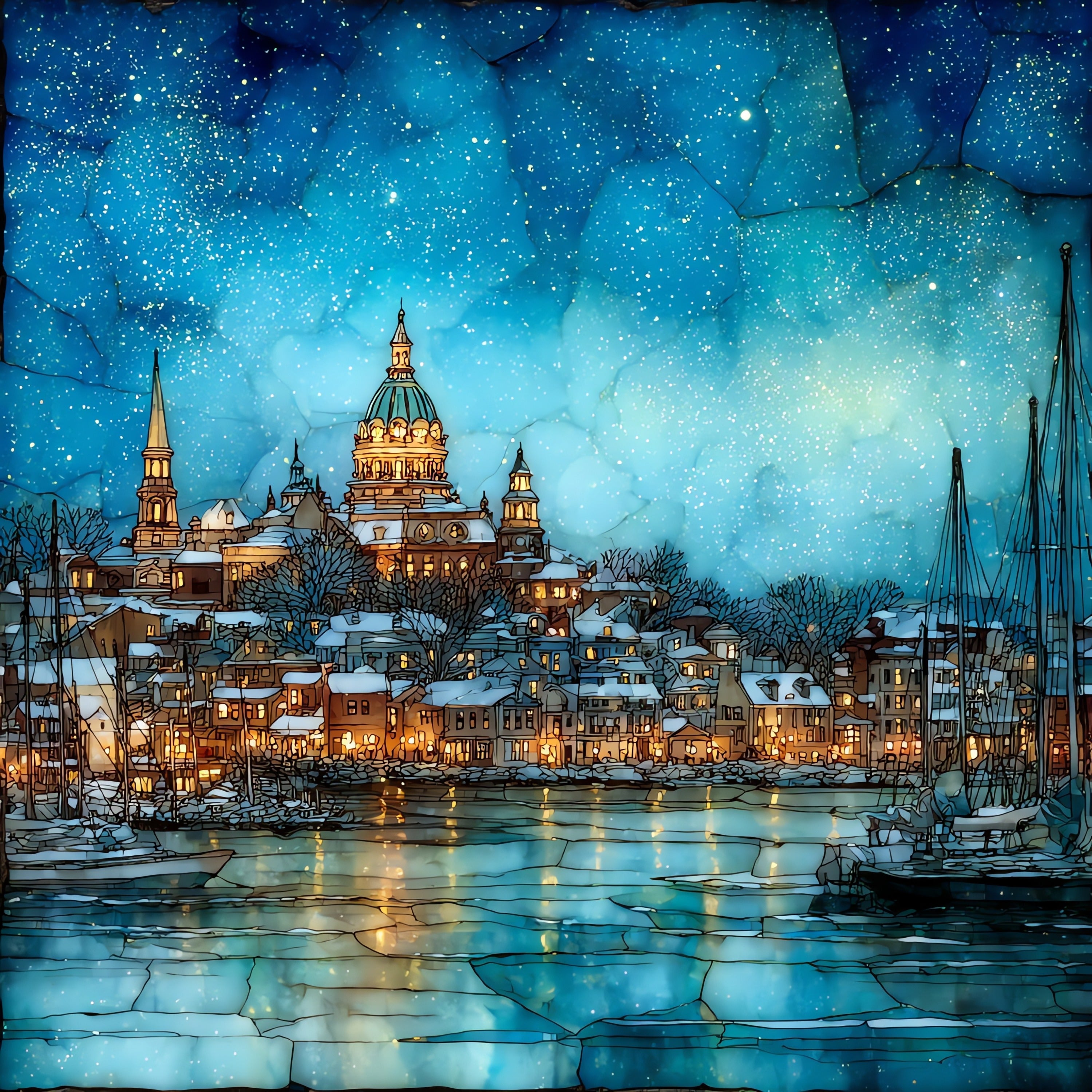 Annapolis on the Severn River — ceramic art tile