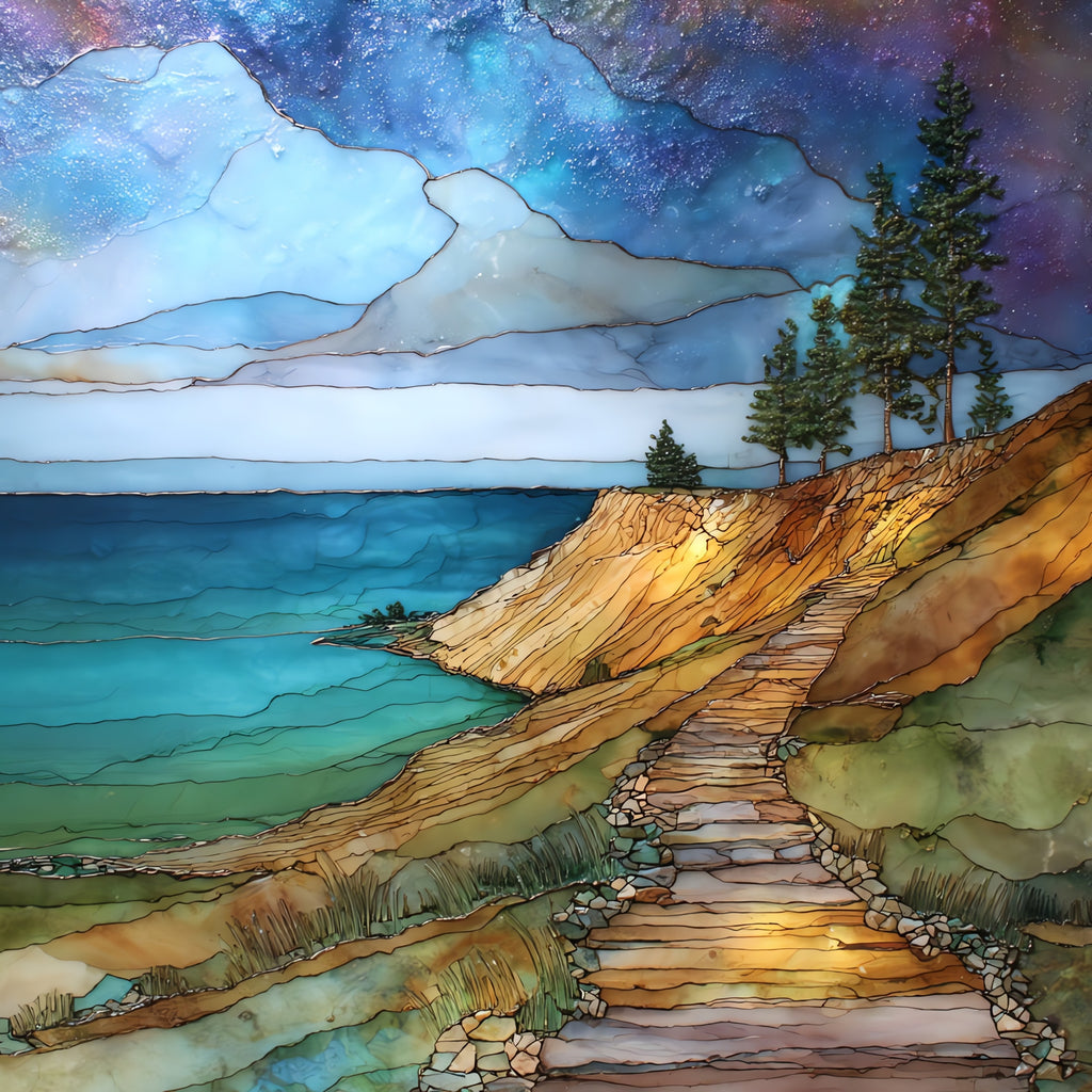 Empire Bluff Trail overlooking — ceramic art tile