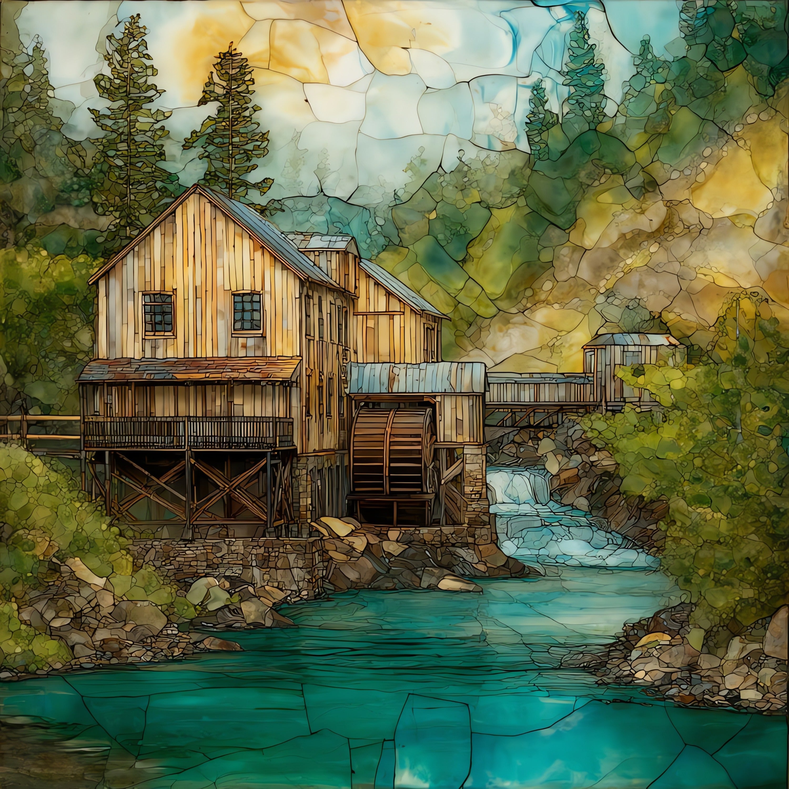 Sutter's Mill — ceramic art tile