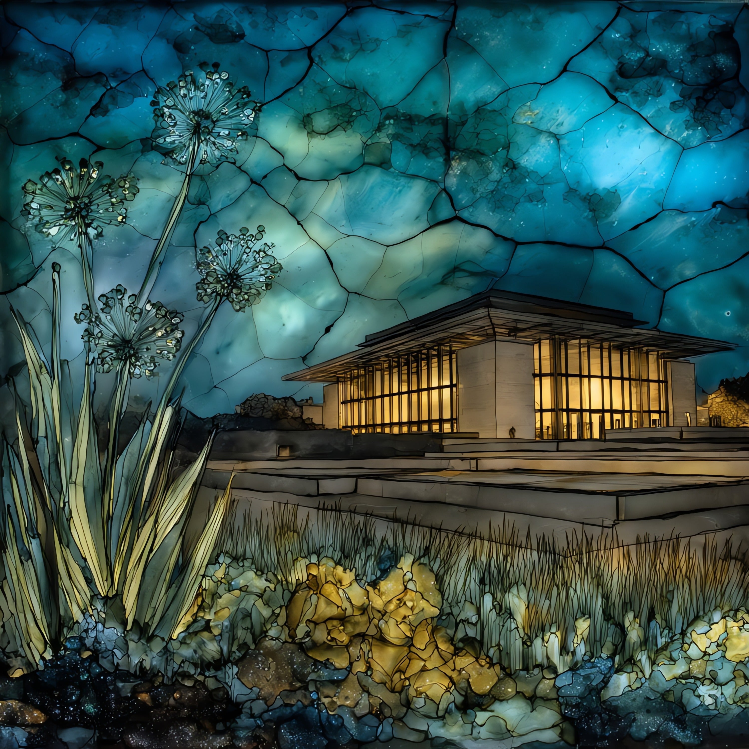 Solitario uplift Big Bend Ranch — ceramic art tile