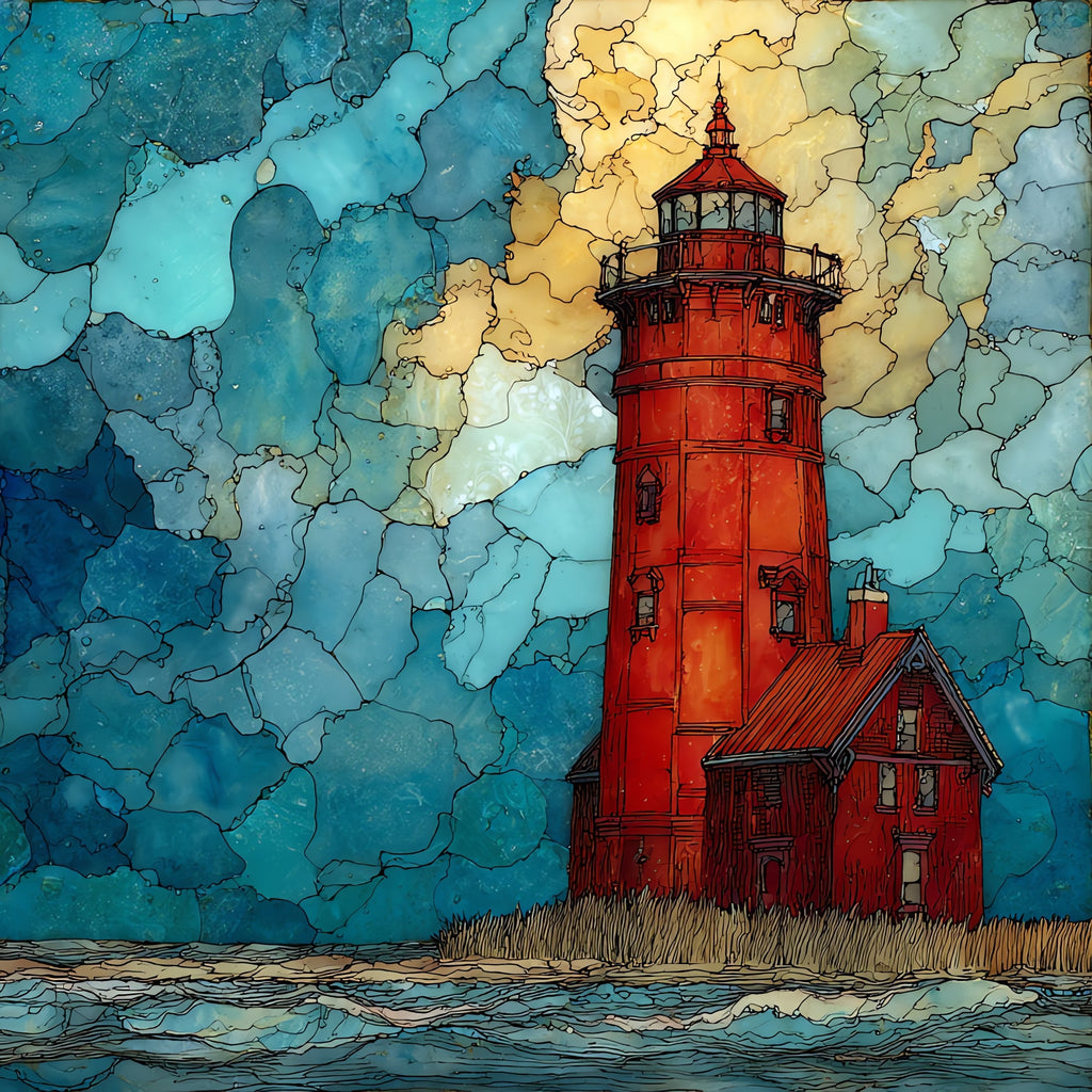 the Holland Big Red Lighthouse — ceramic art tile