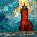 the Holland Big Red Lighthouse — ceramic art tile