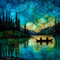 Quetico border country canoe — ceramic art tile