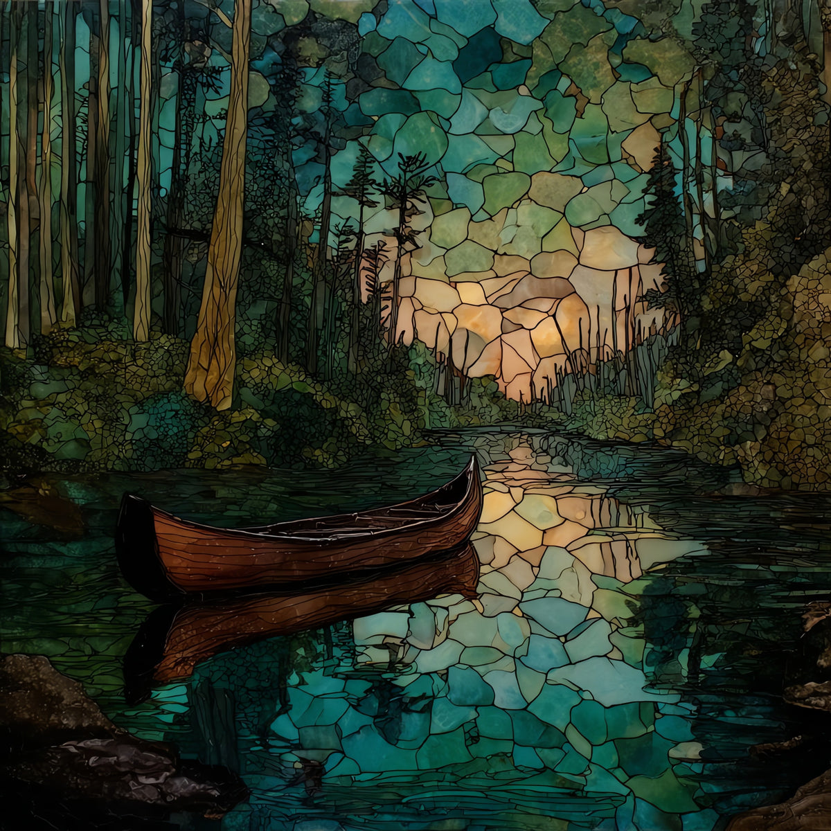 the Wading River — ceramic art tile