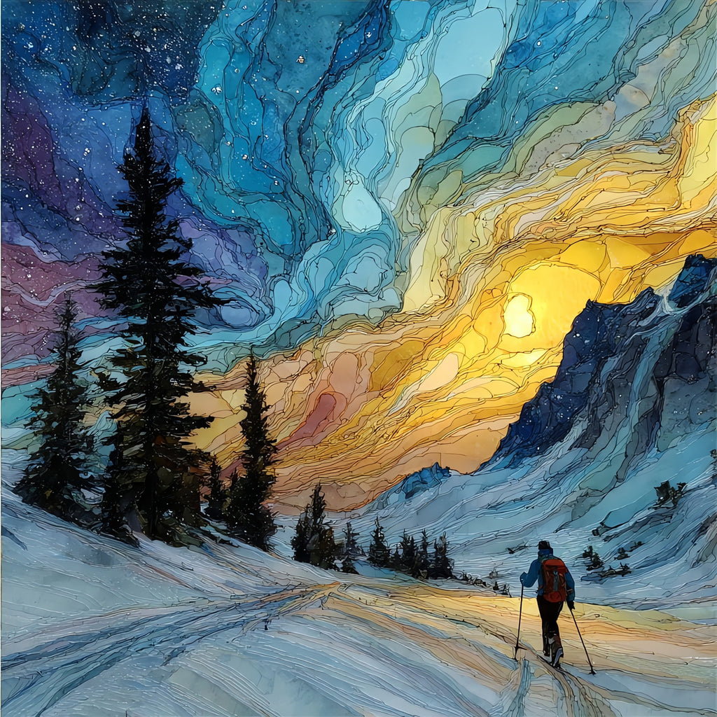 Glacier National Park cross-country — ceramic art tile