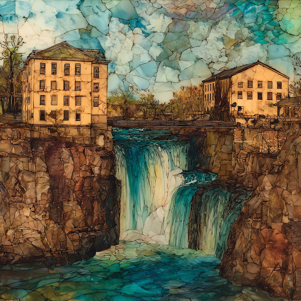 the Great Falls of Paterson on — ceramic art tile