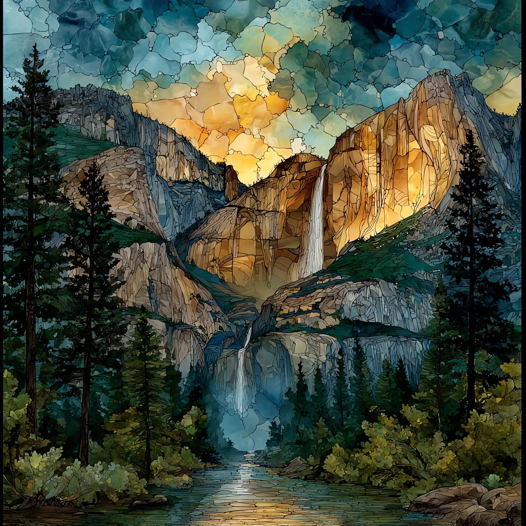 the Upper Yosemite Fall — ceramic art tile