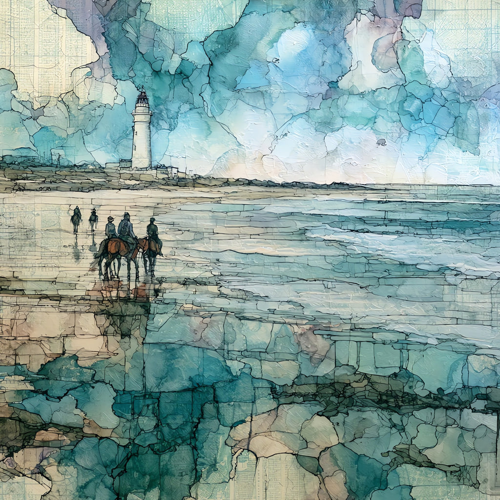 a long empty Atlantic — ceramic art tile