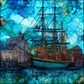 the Mystic Seaport whaler — ceramic art tile