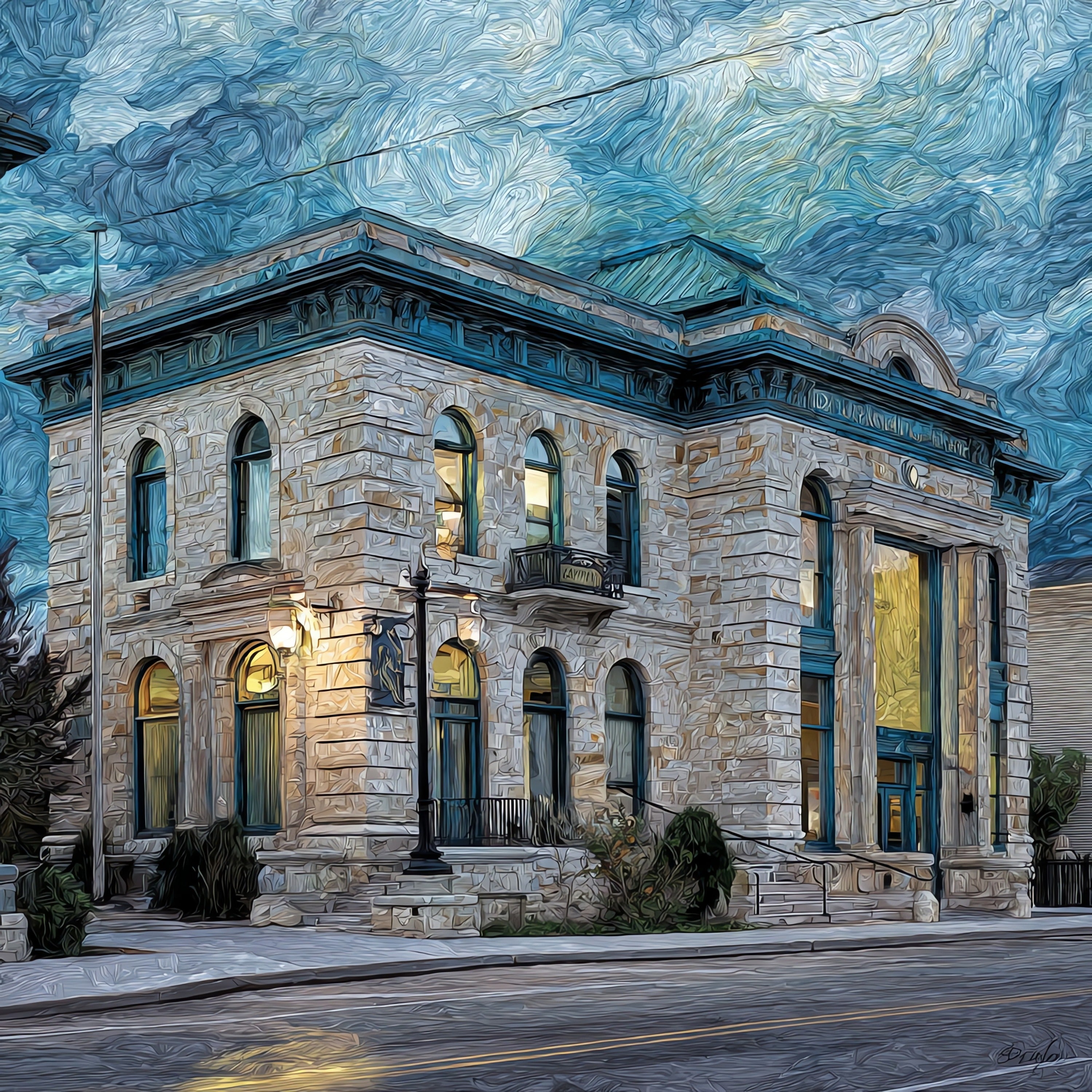 Northfield James-Younger Bank Raid — ceramic art tile