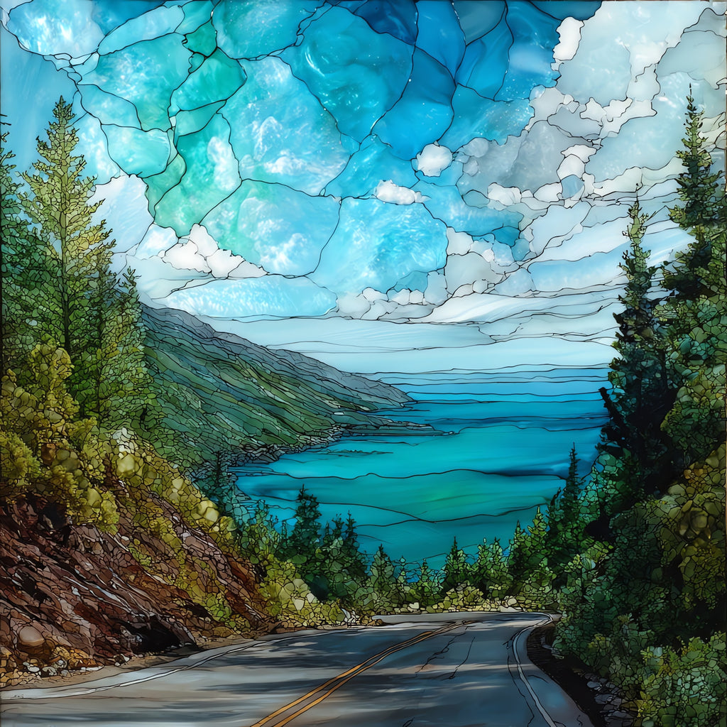 Brockway Mountain Drive overlook — ceramic art tile