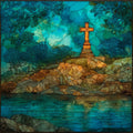 the St Clements Island monument cross — ceramic art tile