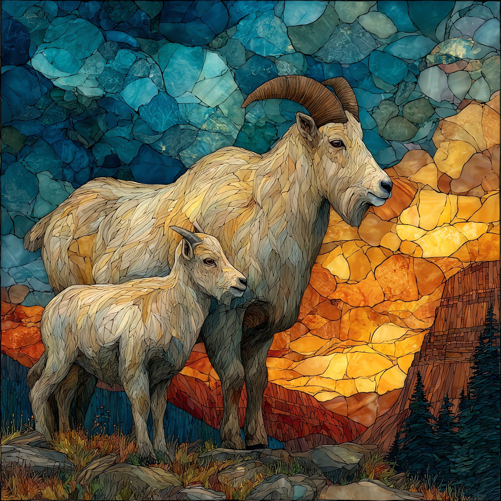 mountain goat — ceramic art tile