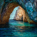 Blue Caves of Zakynthos — ceramic art tile