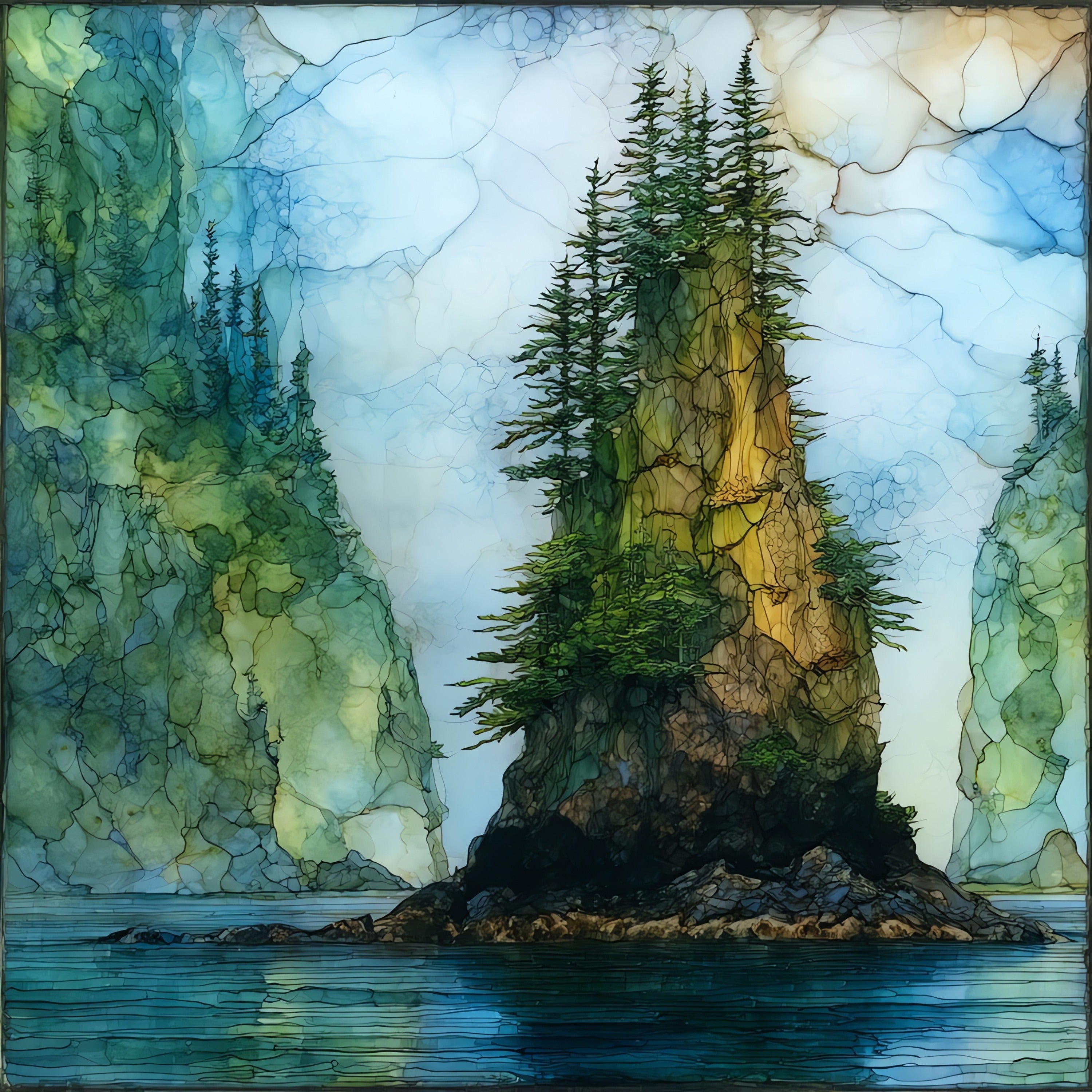 New Eddystone Rock — ceramic art tile