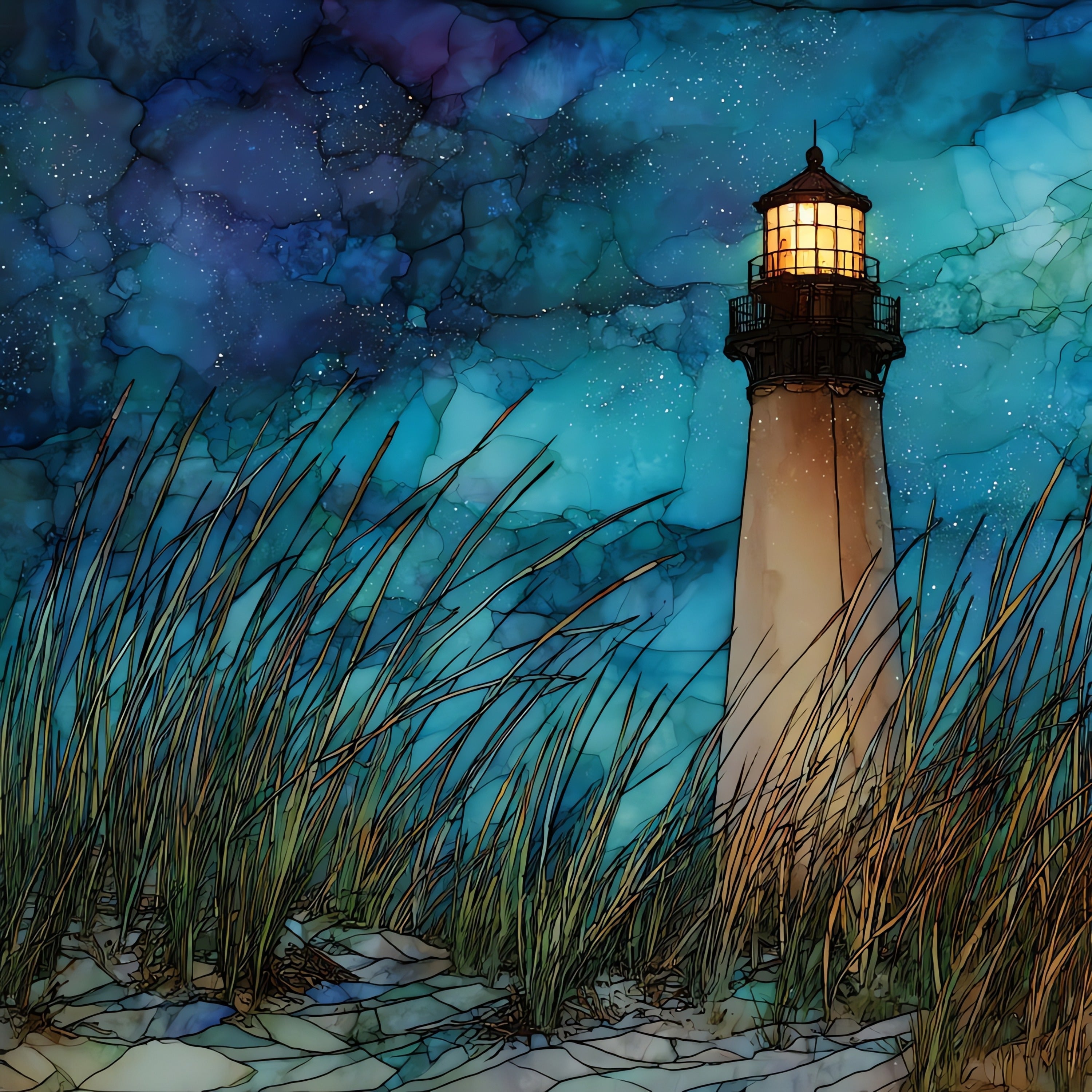 the Cape May Lighthouse — ceramic art tile