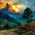 Sentinel Mountain — ceramic art tile