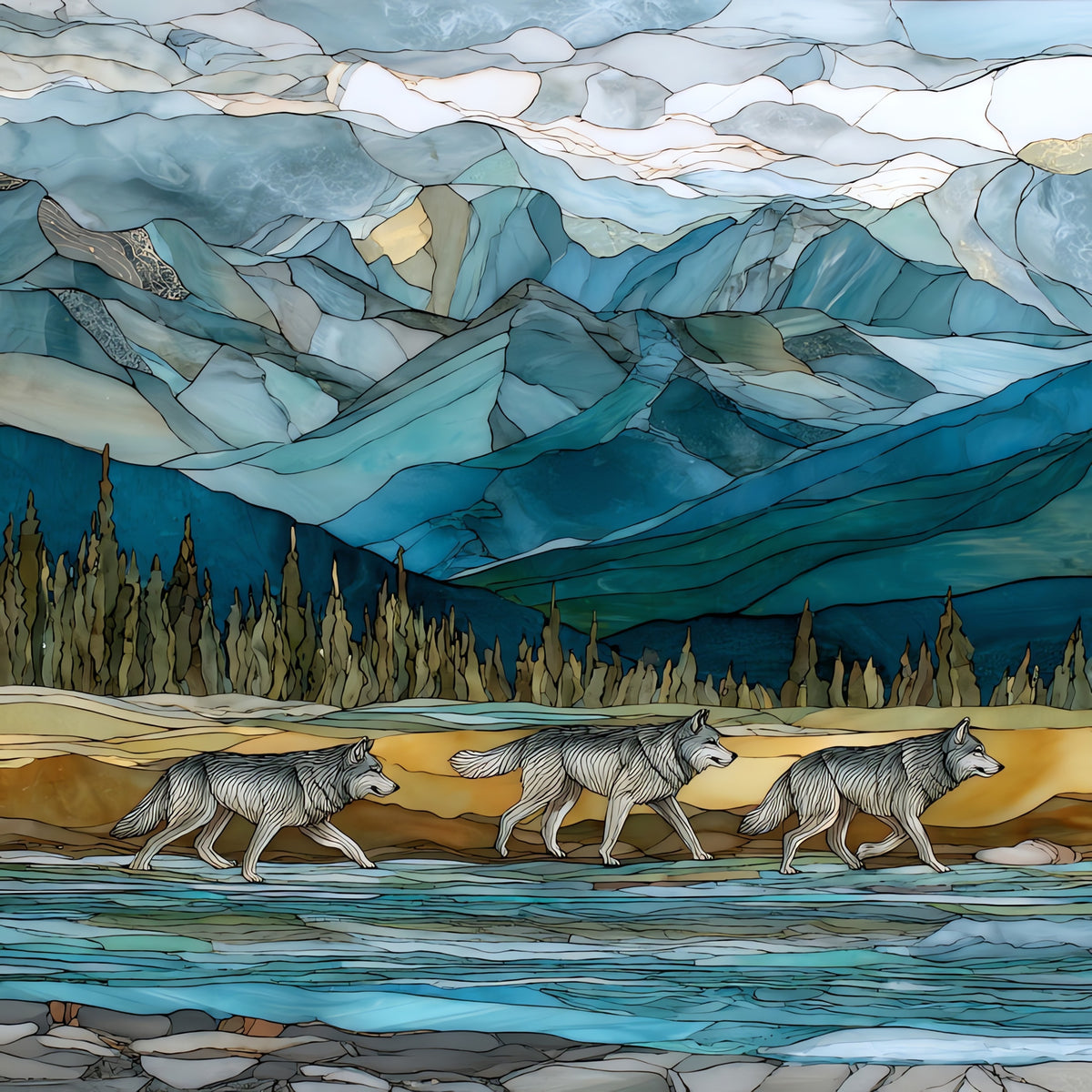 a Denali National Park river bar — ceramic art tile