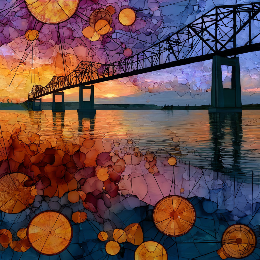 the Four Bears Bridge — ceramic art tile