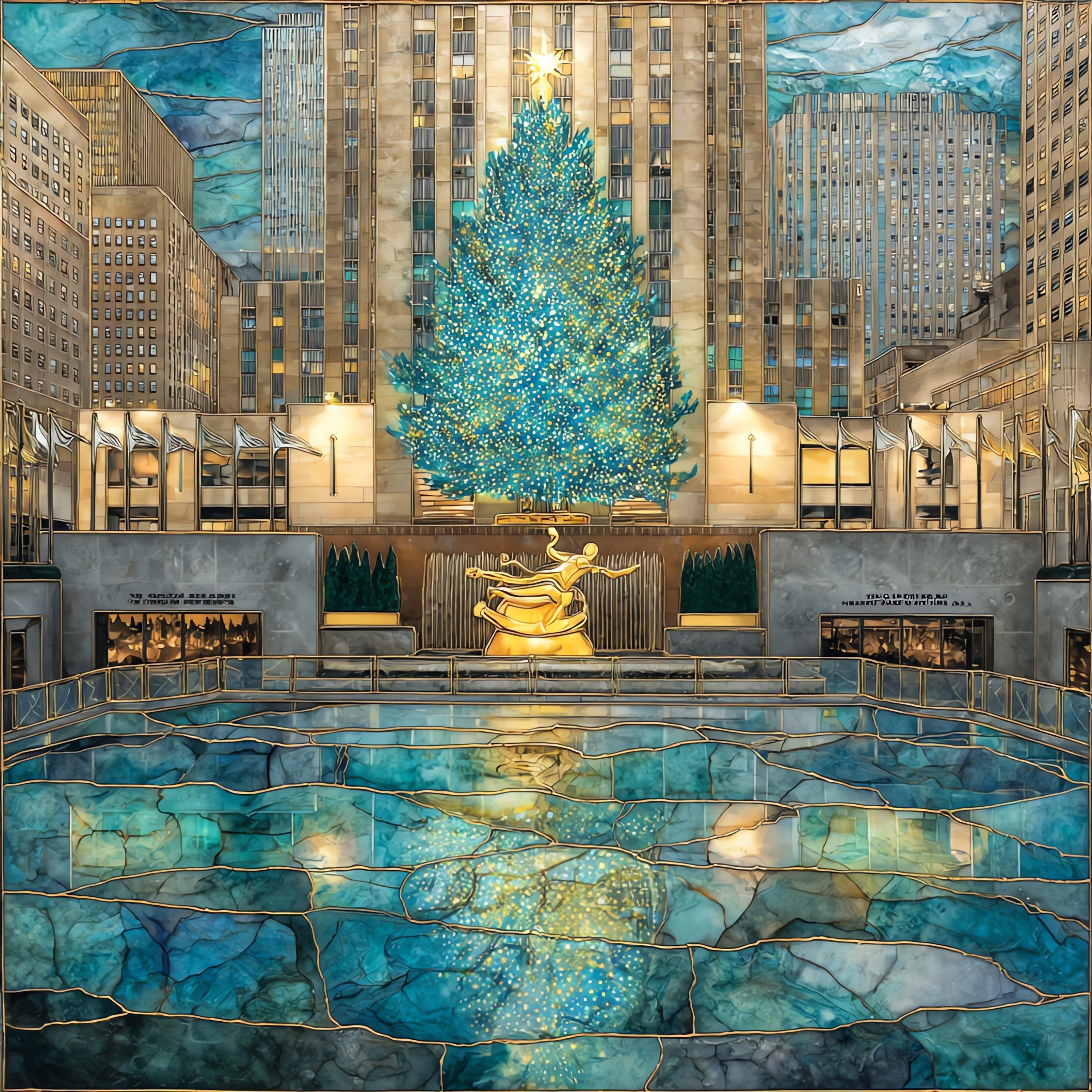 Rockefeller Center plaza — ceramic art tile