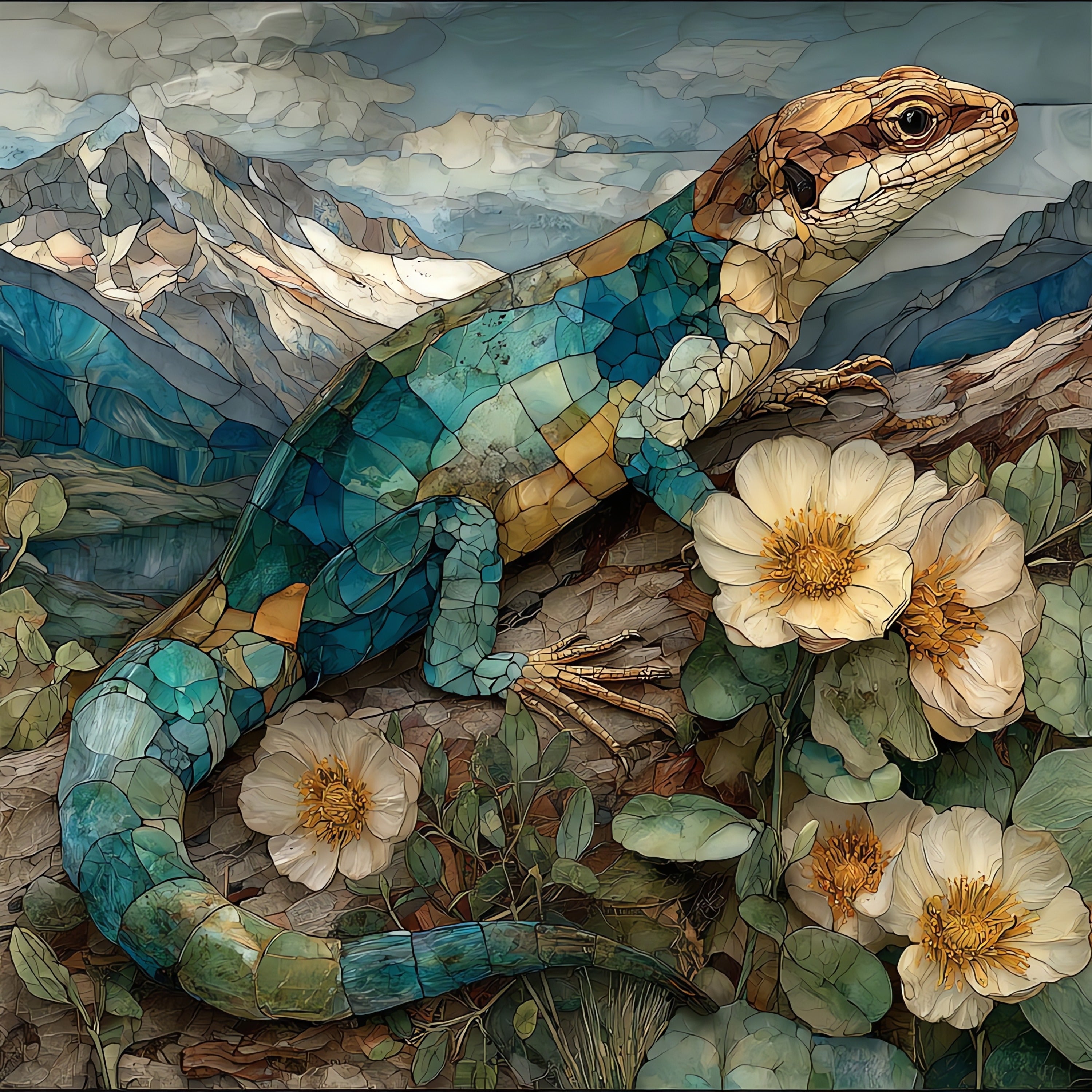 Many Glacier Salamander Glacier — ceramic art tile