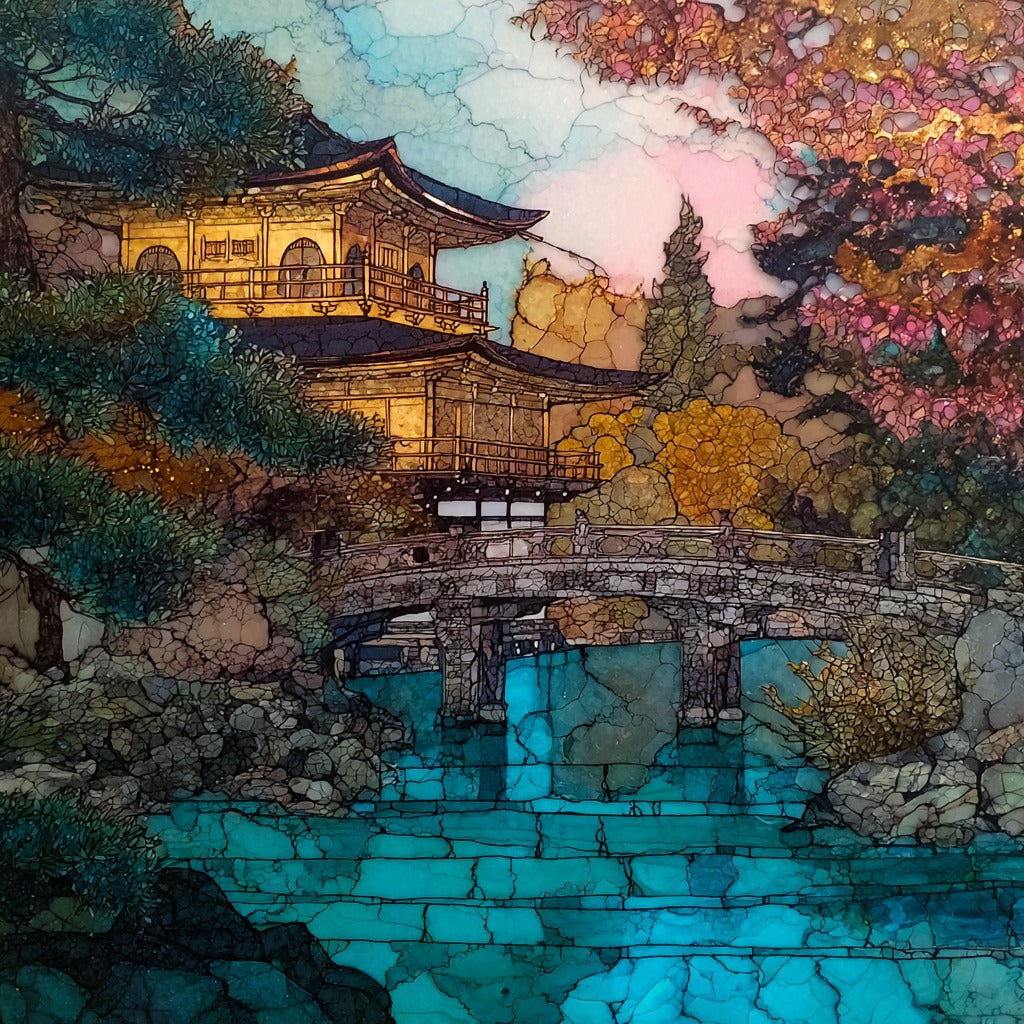 Tofukuji Temple Koyo Bridge — ceramic art tile