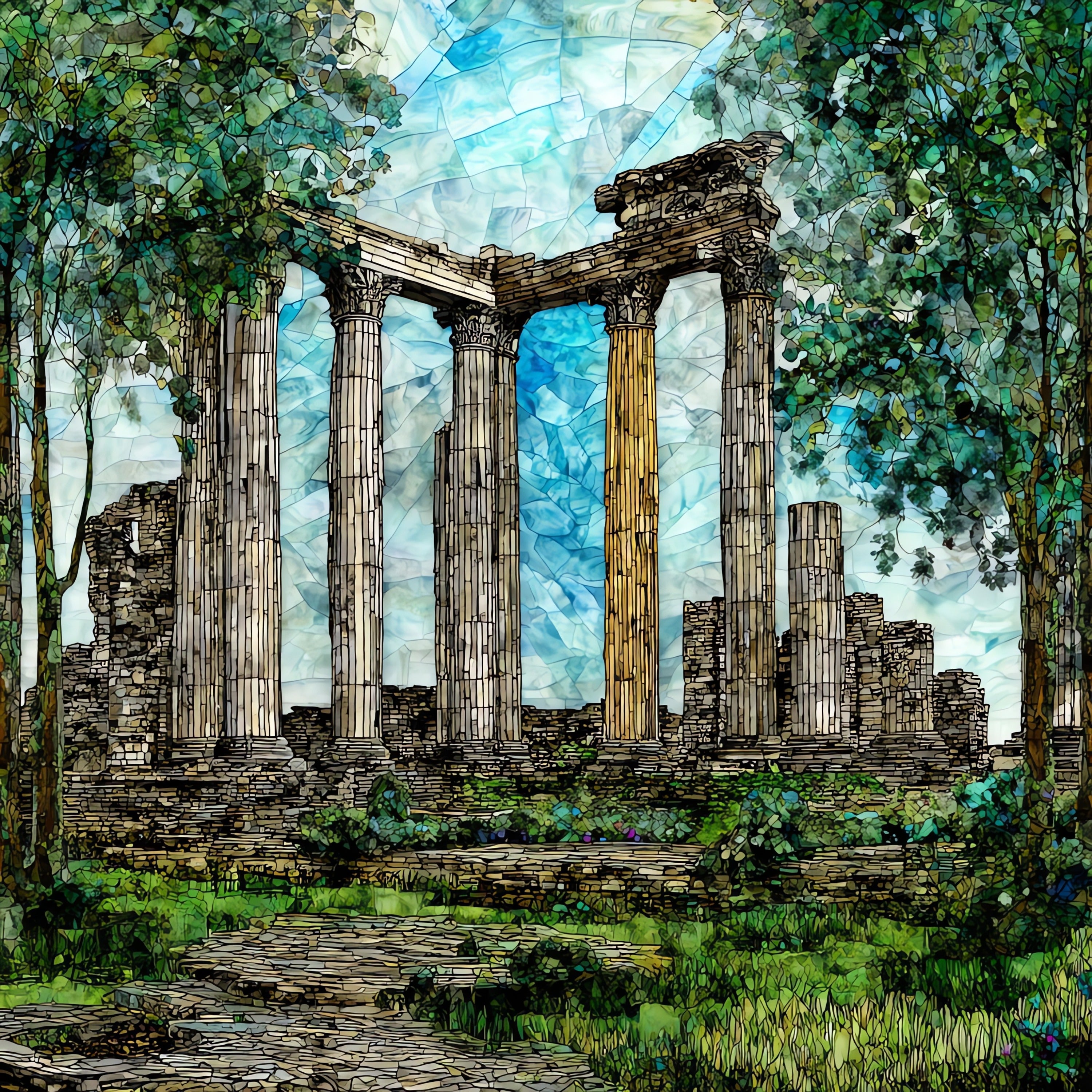 the Windsor Ruins near — ceramic art tile