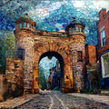 the Maryland Zoo stone arch entrance — ceramic art tile