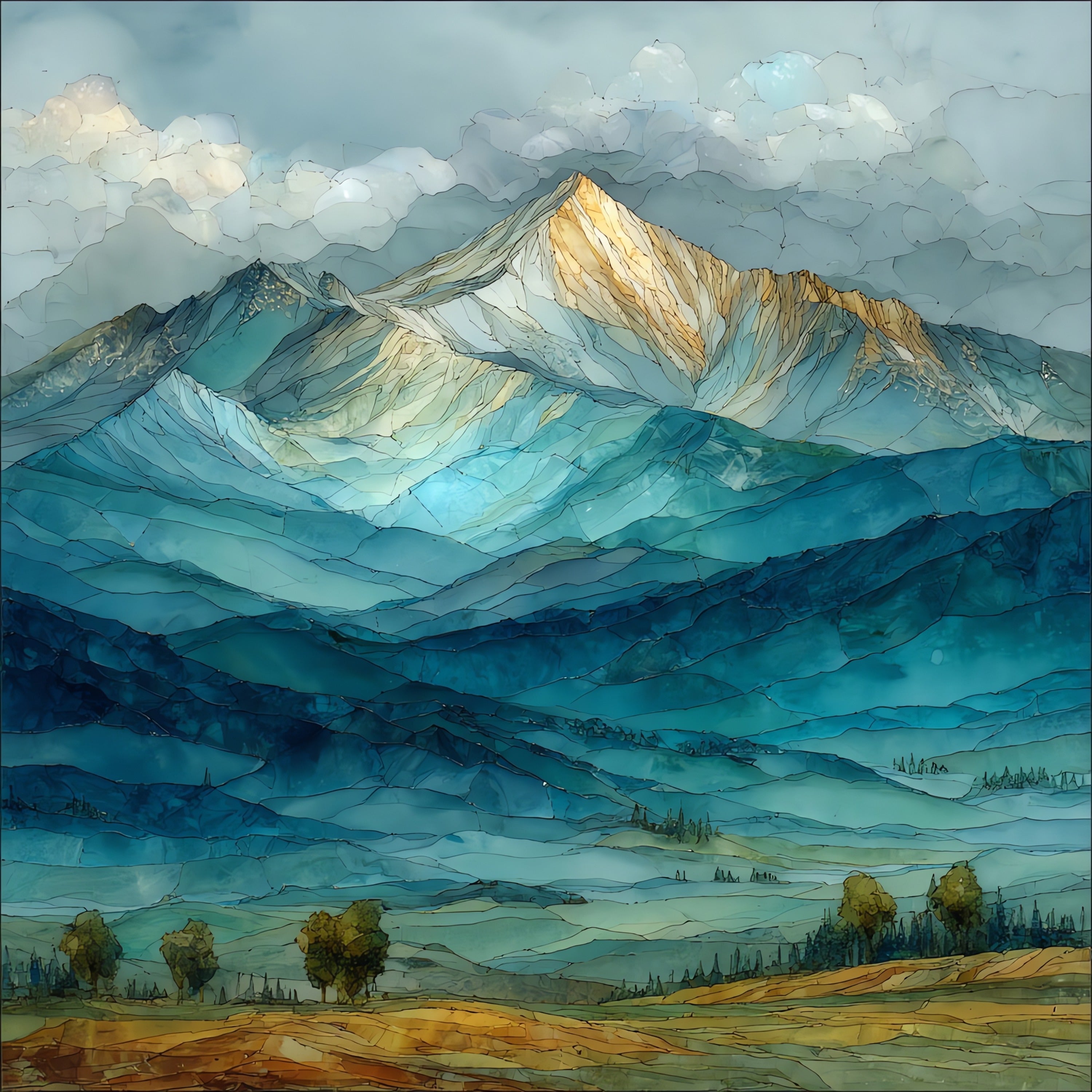 Longs Peak — ceramic art tile