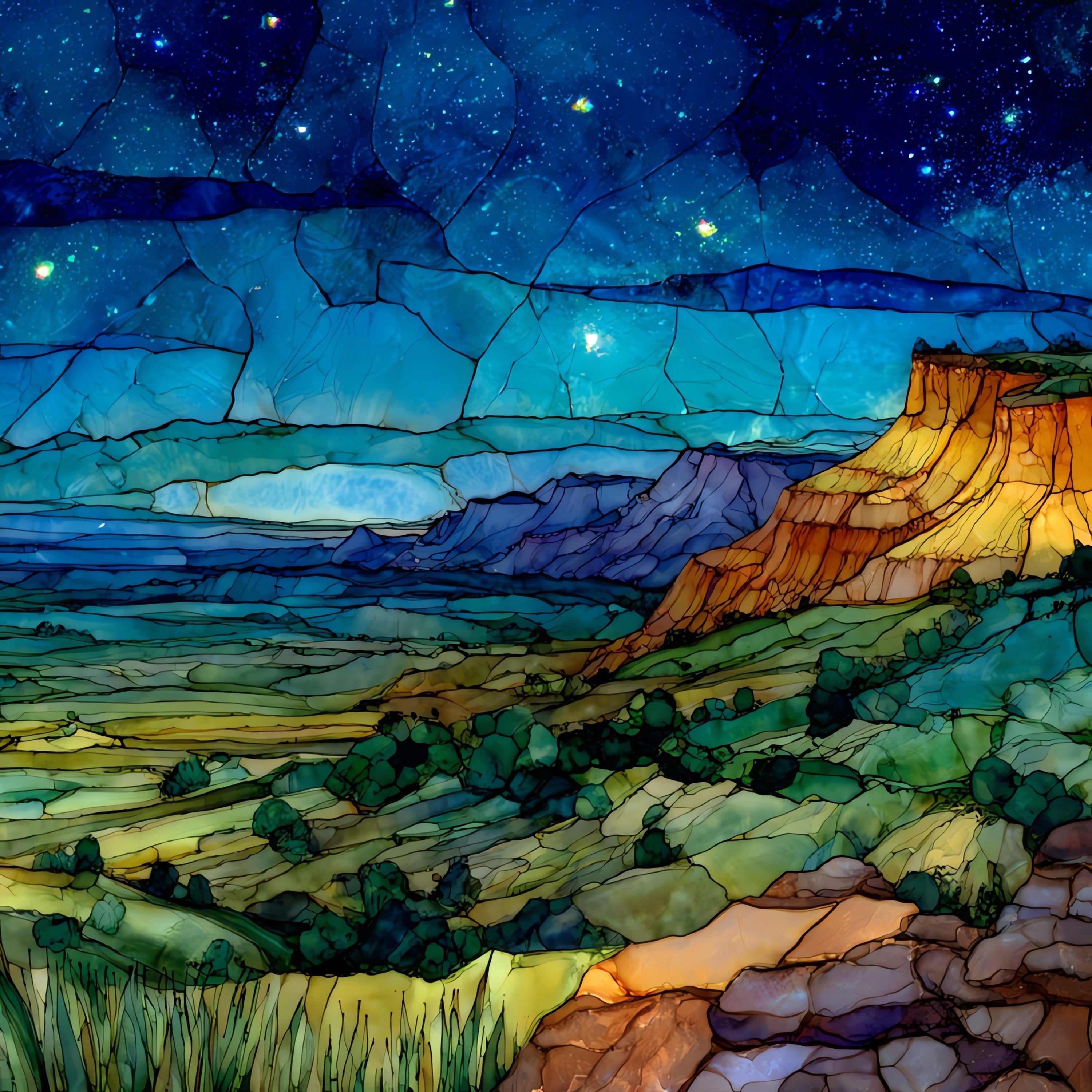Gloss Mountains State Park — ceramic art tile